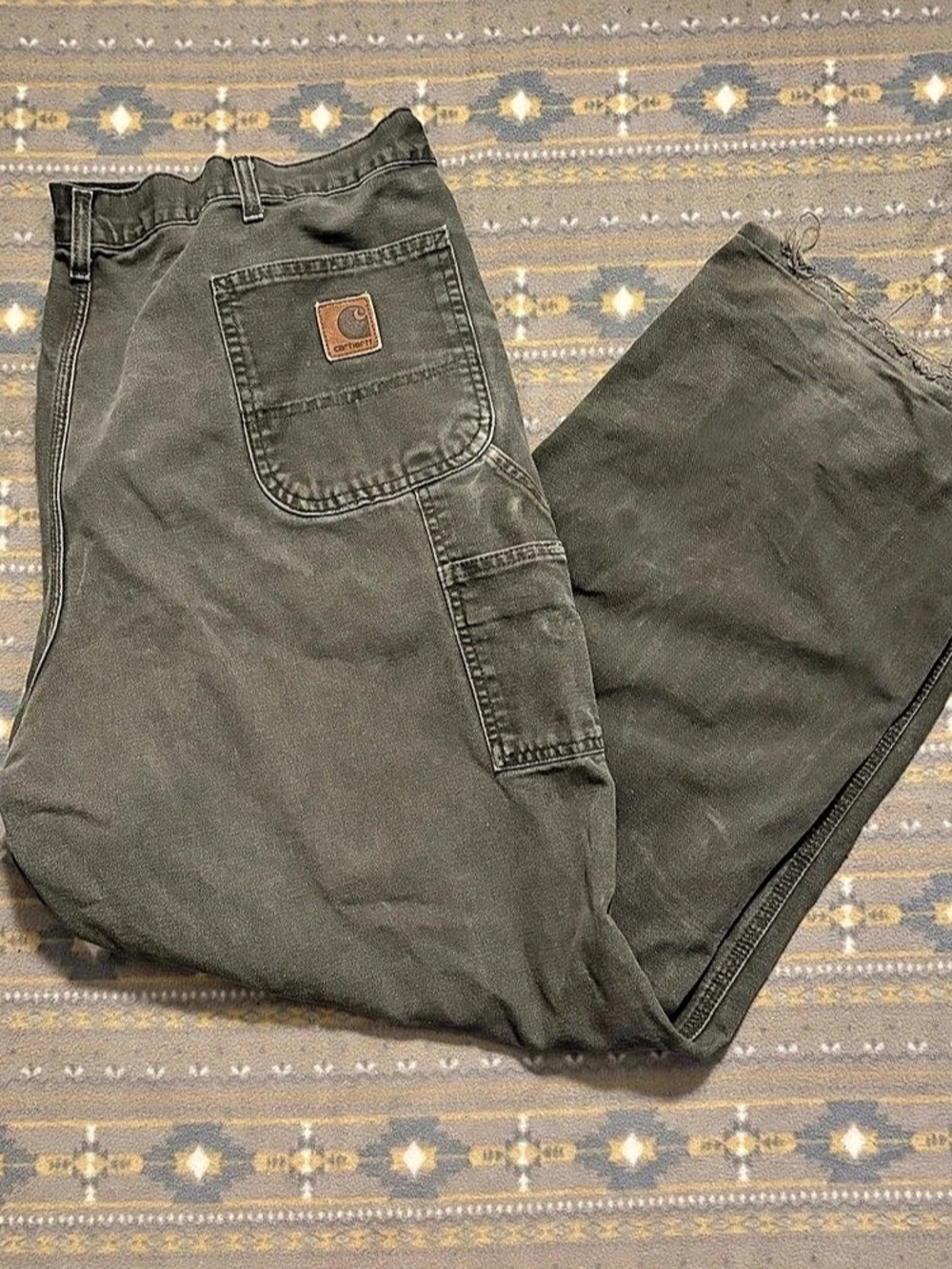 Carhartt Washed Duck Work Dungaree Men's Green Cargo Pants